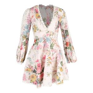 Zimmermann Floral Print V-Neck Dress